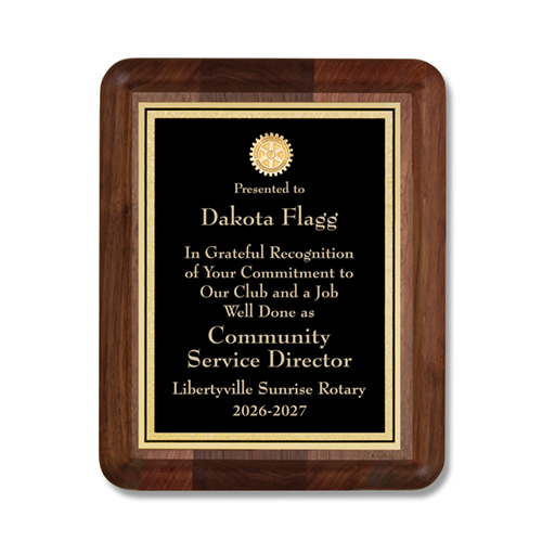 Rotary Medium Executive Walnut Plaque